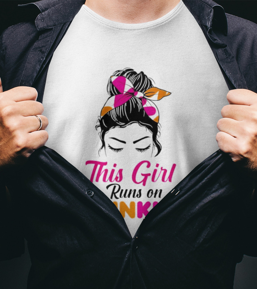 This Girl Runs On Dunkin' Coffee Headband T-Shirt