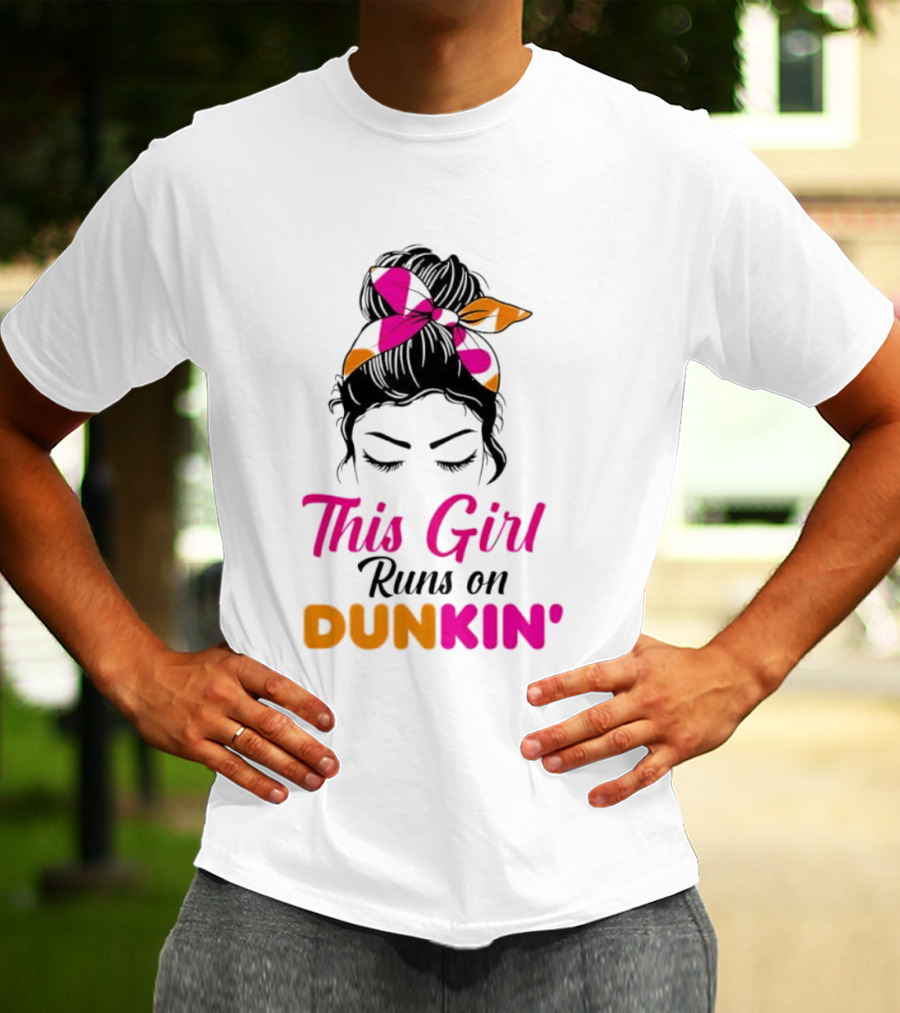 This Girl Runs On Dunkin' Coffee Headband T-Shirt