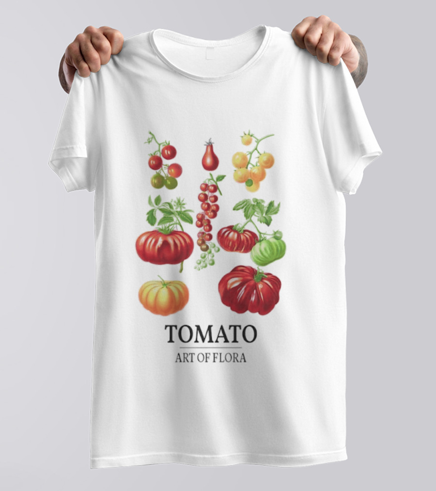 Tomato Art Of Flora Vegetables And Leaves Botanical Collection T-Shirt