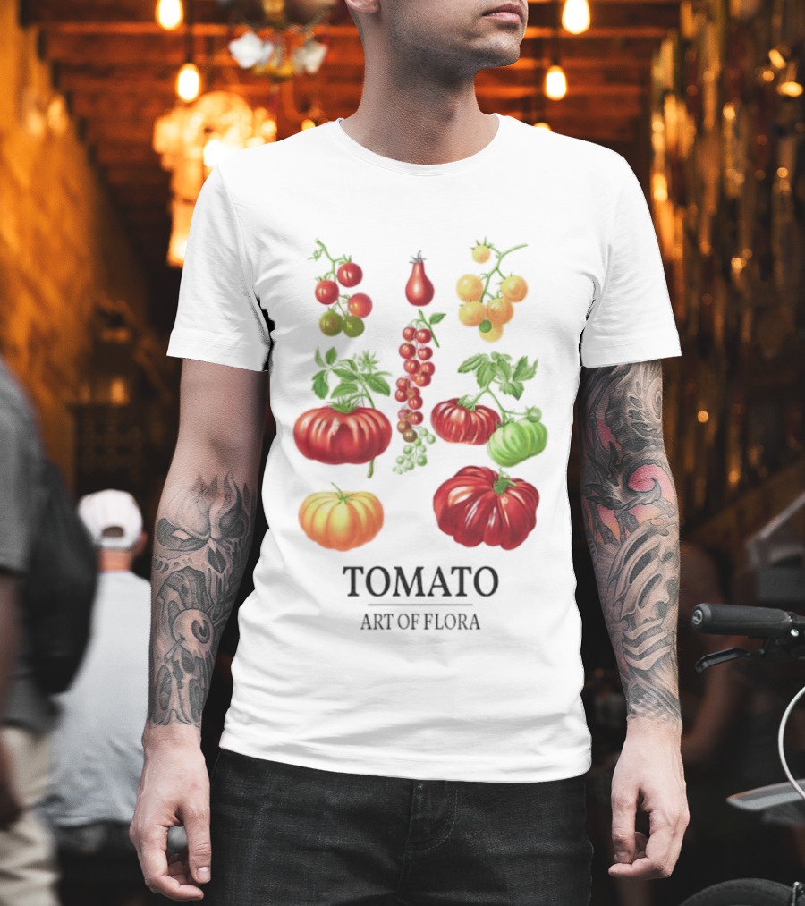 Tomato Art Of Flora Vegetables And Leaves Botanical Collection T-Shirt