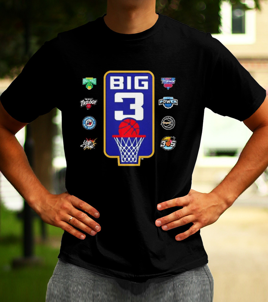 BIG3 Trilogy Killer 3s 3 Headed Monsters Ball Hogs Triplets 3s Company Power Aliens Ghost Ballers T-Shirt