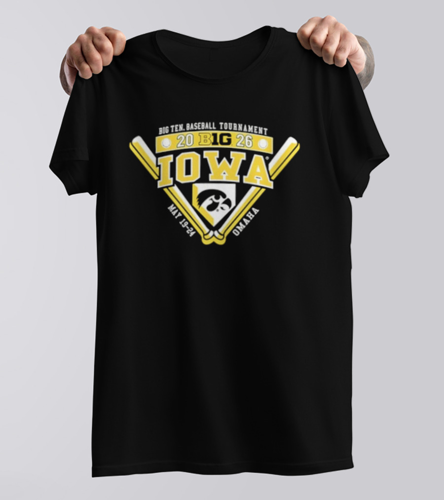 Iowa Hawkeyes Big Ten Baseball Tournament 2026 May 23 26 Omaha T-Shirt