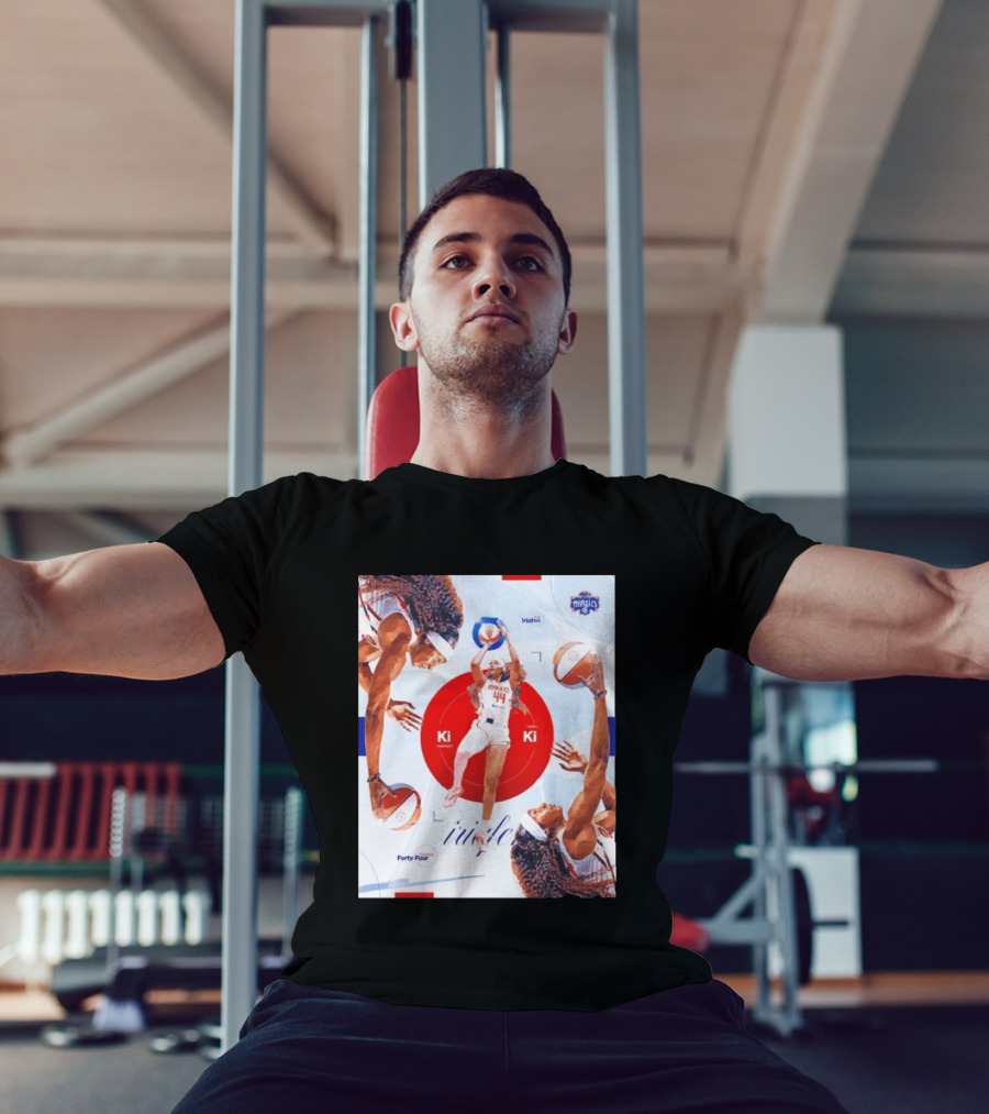 Washington Mystics Player Kiki Iriafen Number Forty Four Basketball Action Montage T-Shirt