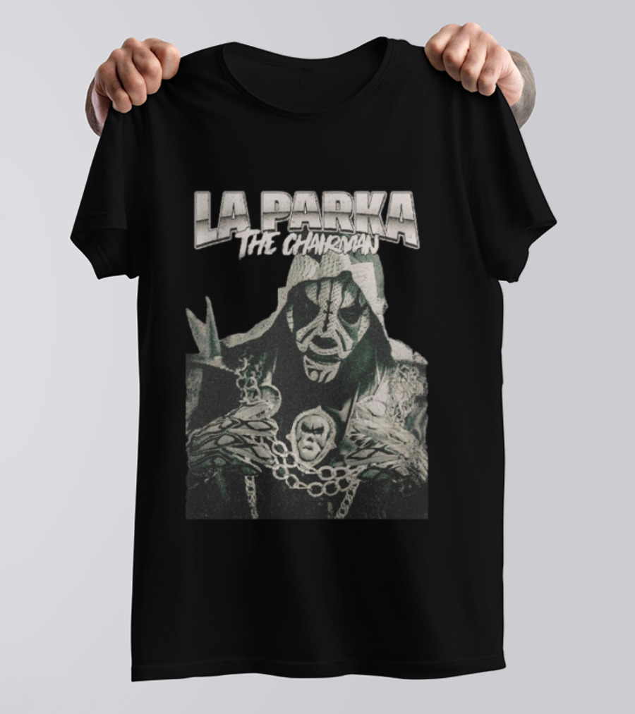 La Parka The Chairman Mexican Wrestler Iconic Mask And Chains T-Shirt