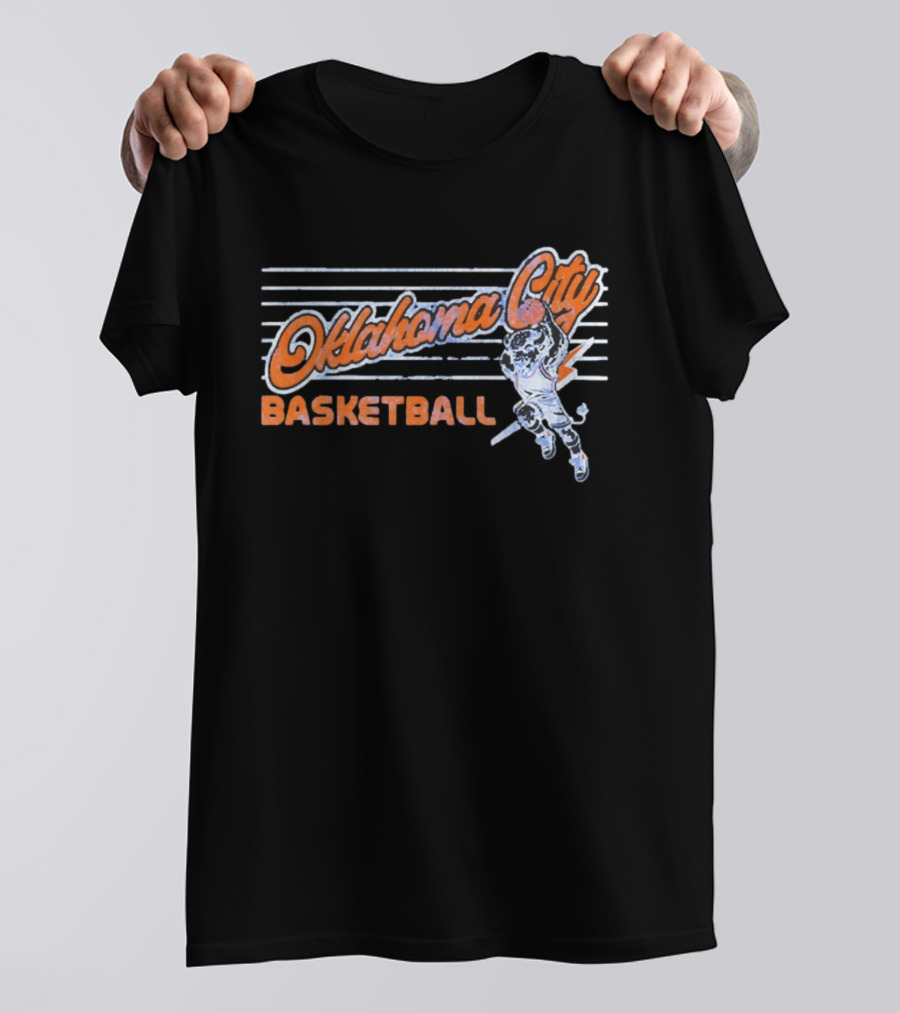 Oklahoma City Basketball Cartoon Slam Dunk T-Shirt