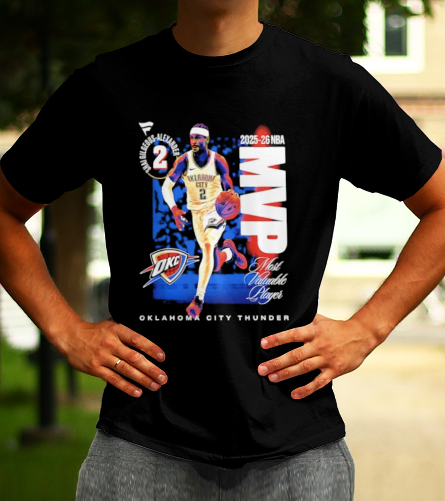 Oklahoma City Thunder Shai Gilgeous Alexander 2025 26 NBA MVP 2 Basketball Legend T-Shirt
