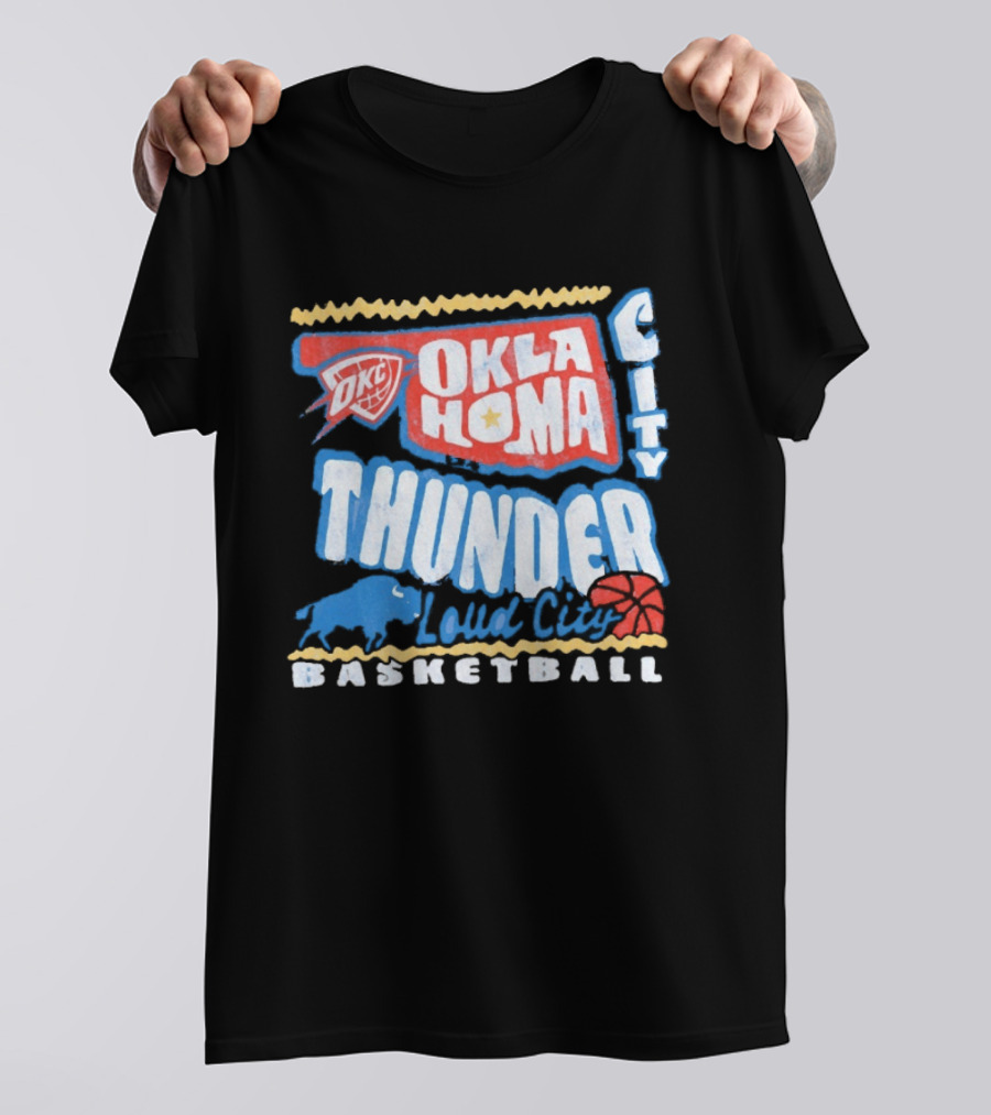 Oklahoma City Thunder Loud City Basketball OKC Team Spirit T-Shirt
