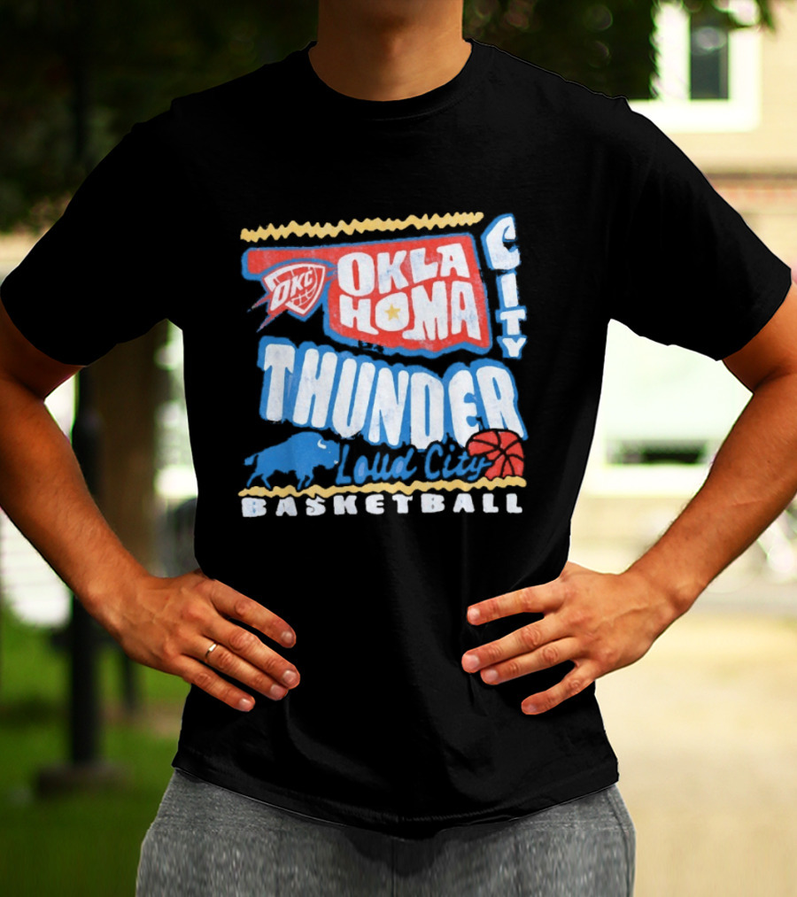 Oklahoma City Thunder Loud City Basketball OKC Team Spirit T-Shirt