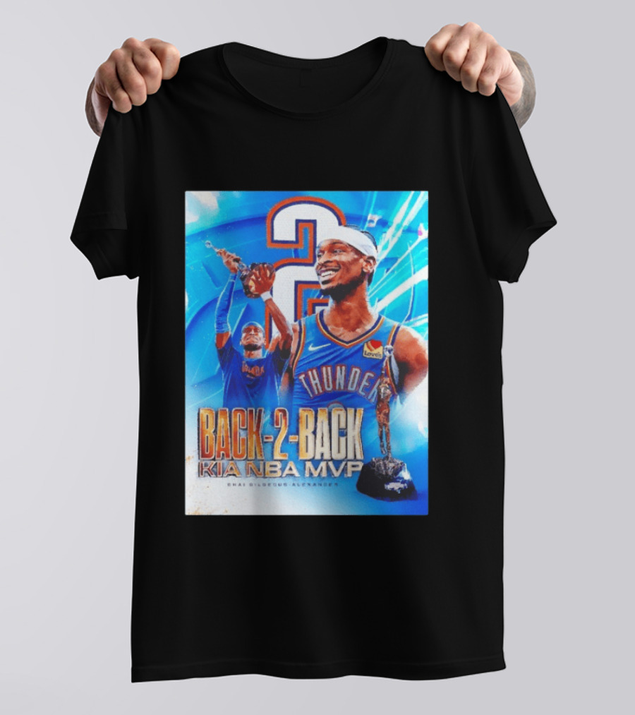Shai Gilgeous Alexander OKC Thunder Back 2 Back Kia NBA MVP T-Shirt