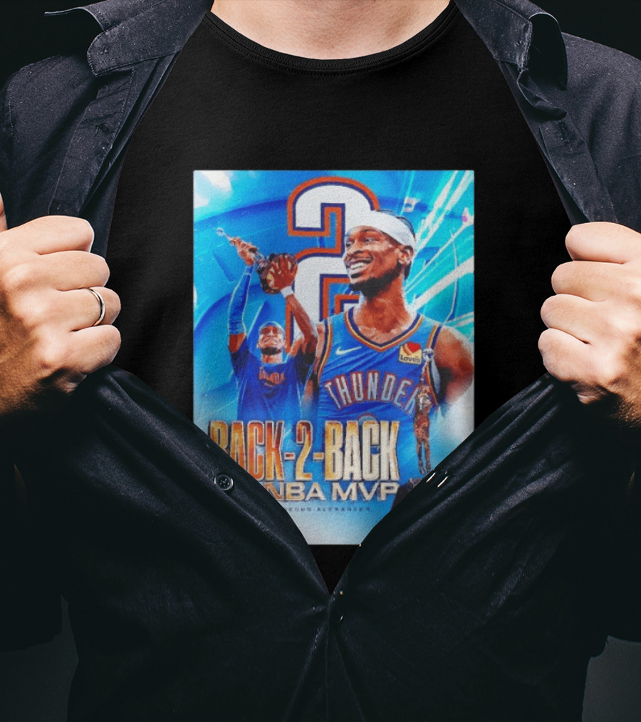 Shai Gilgeous Alexander OKC Thunder Back 2 Back Kia NBA MVP T-Shirt
