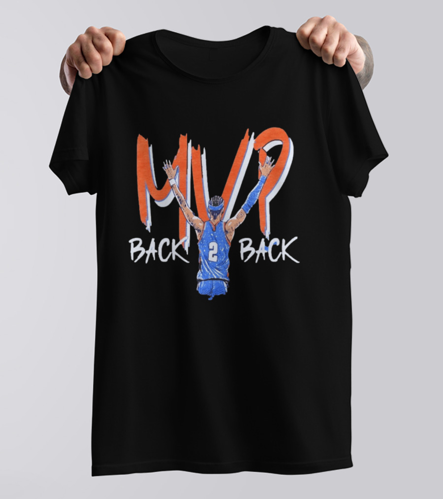 Shai Gilgeous Alexander MVP Back 2 Back OKC Thunder Basketball T-Shirt