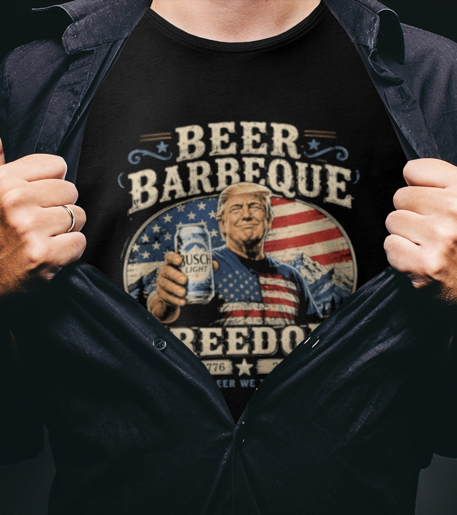 Beer Barbeque Freedom In Beer We Trust 1776 2026 Patriotic 250 Years T-Shirt