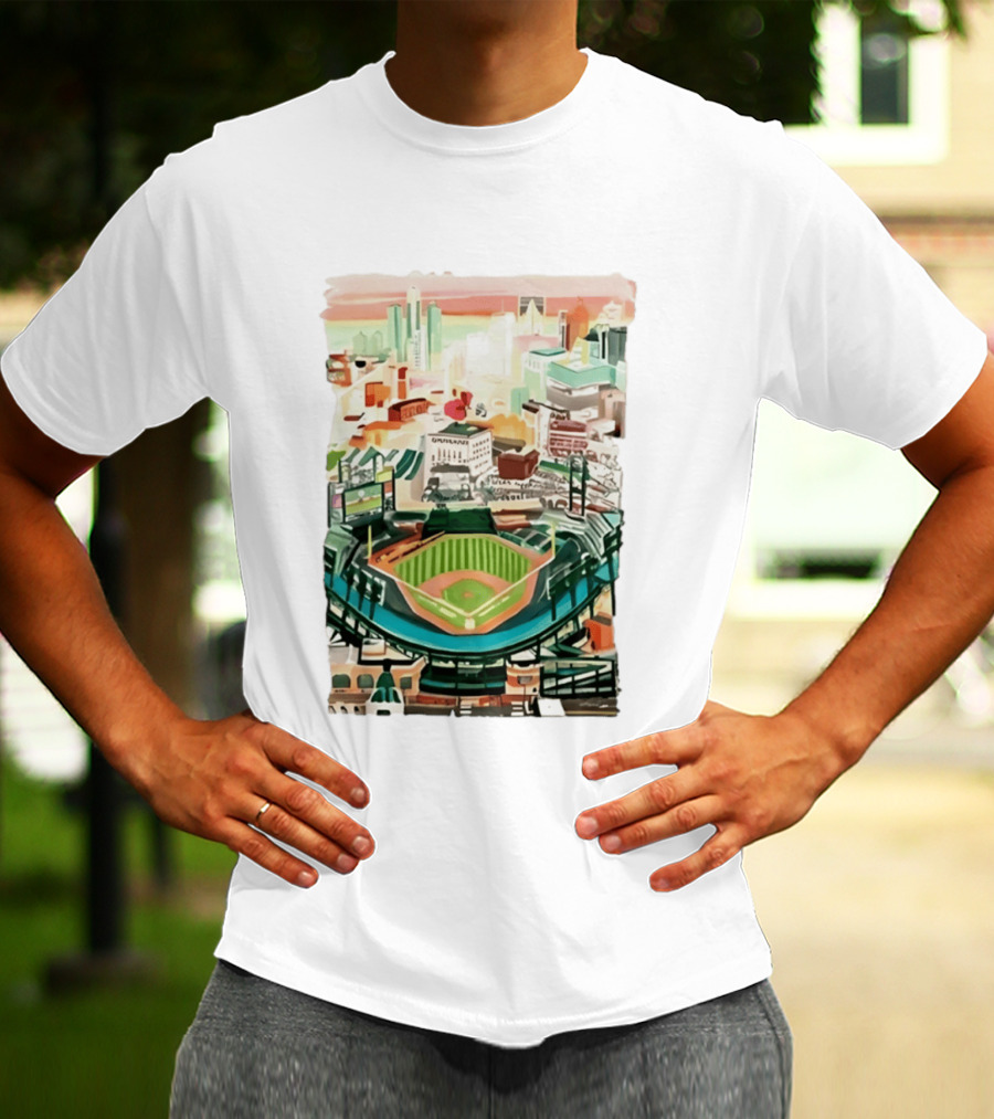 2026 Tigers Up Next Stadium Skyline Baseball Field T-Shirt