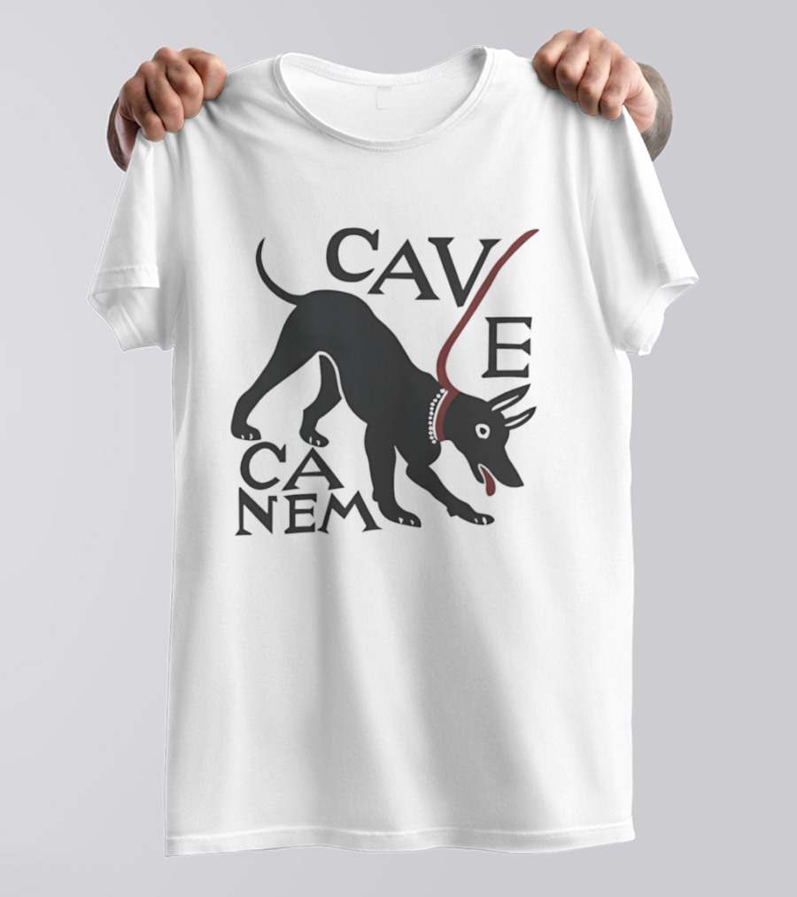Cave Canem Beware Of The Dog Black Dog T-Shirt