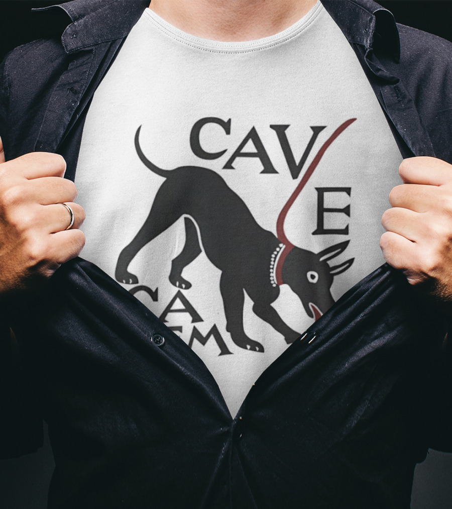 Cave Canem Beware Of The Dog Black Dog T-Shirt
