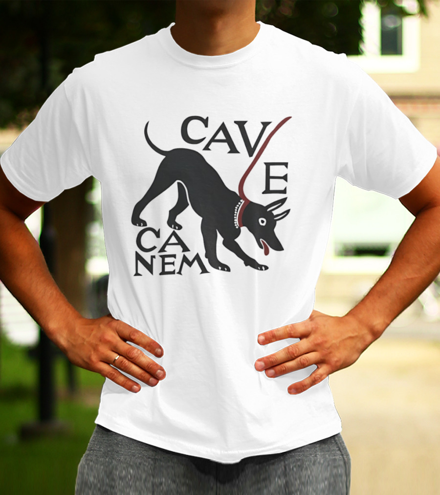 Cave Canem Beware Of The Dog Black Dog T-Shirt