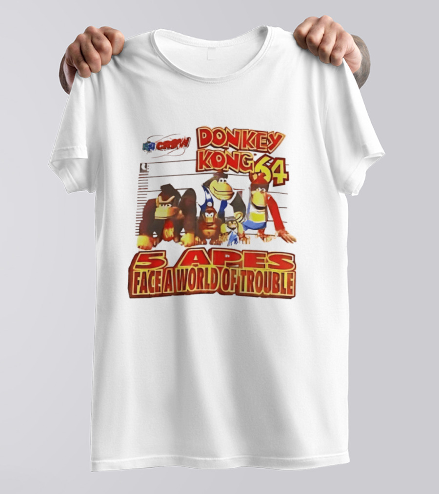 Donkey Kong 64 Five Apes Face A World Of Trouble T-Shirt