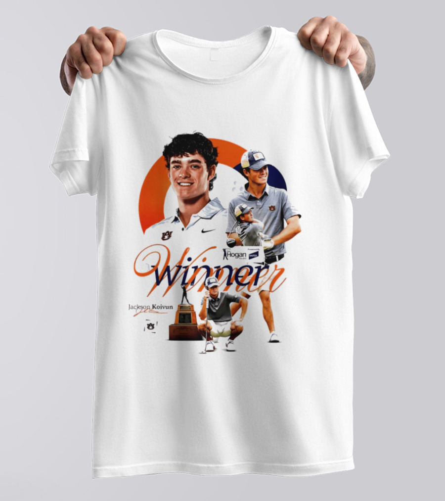 Jackson Koivun Auburn Golf Winner 2026 Trophy Nike Auburn University Golfers T-Shirt