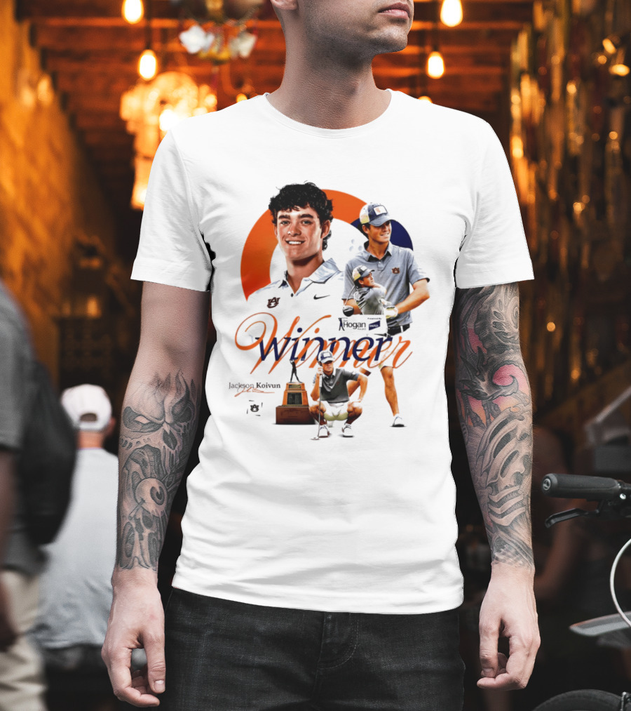 Jackson Koivun Auburn Golf Winner 2026 Trophy Nike Auburn University Golfers T-Shirt