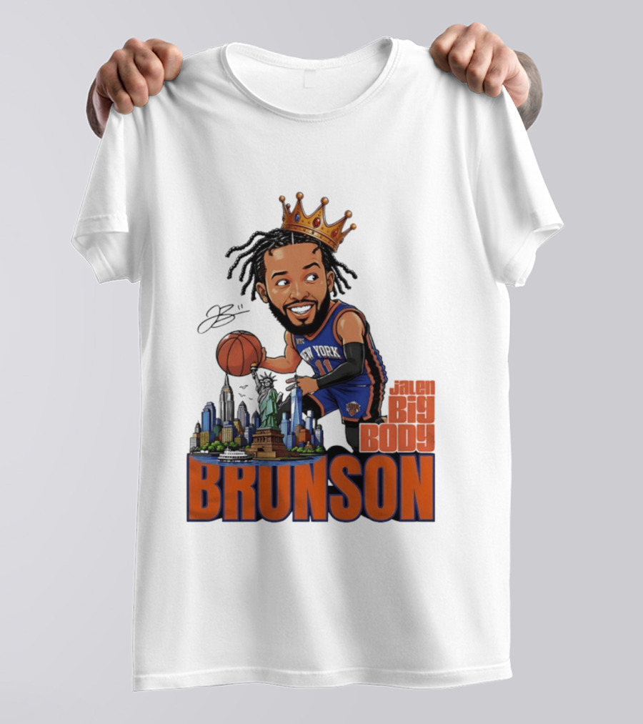 Jalen Brunson New York Knicks Big Body Crown Basketball Skyline Statue Of Liberty T-Shirt