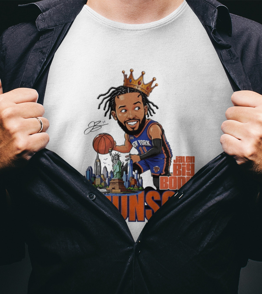 Jalen Brunson New York Knicks Big Body Crown Basketball Skyline Statue Of Liberty T-Shirt