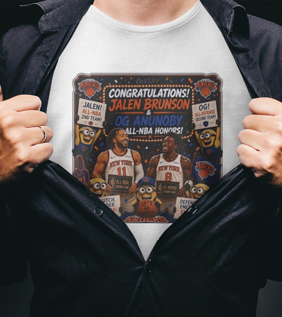 Congratulations Jalen Brunson OG Anunoby New York Knicks AllNBA Honors Second Team T-Shirt