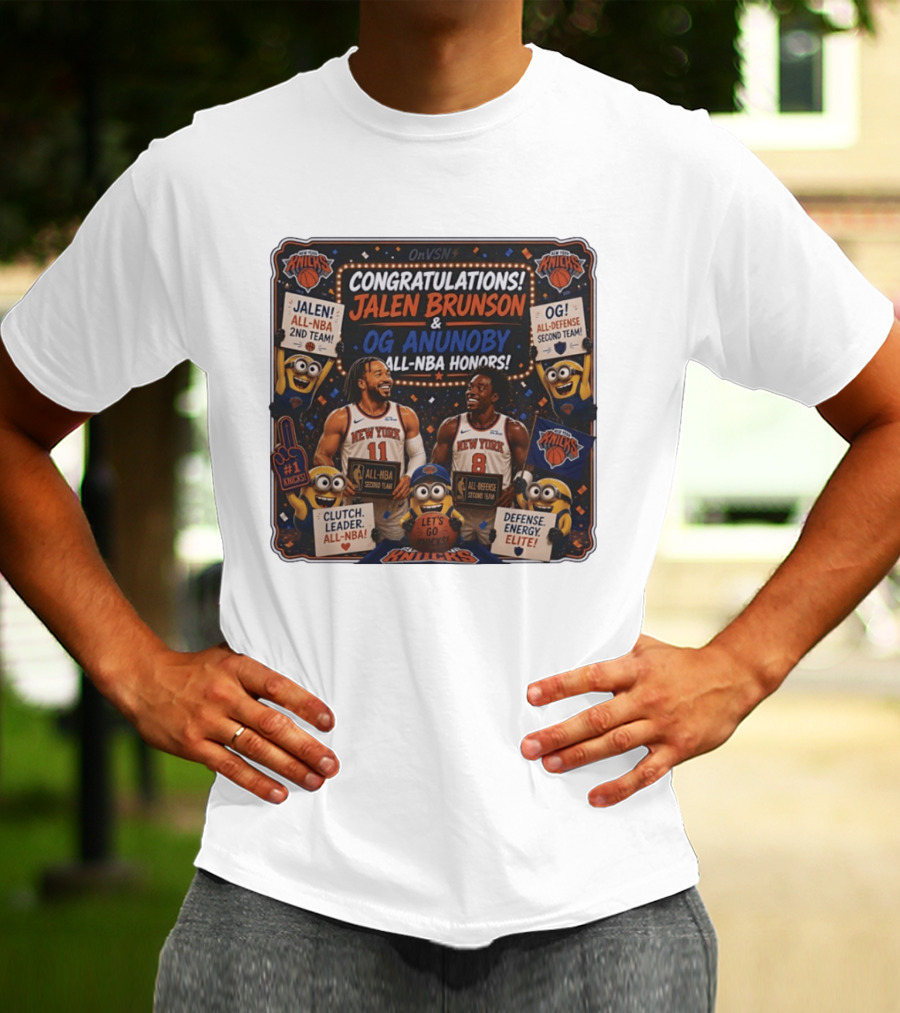 Congratulations Jalen Brunson OG Anunoby New York Knicks AllNBA Honors Second Team T-Shirt