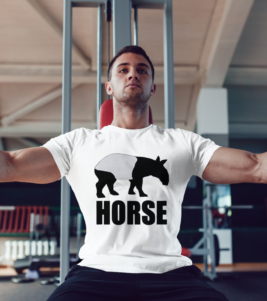 Mislabeled Animal Tapir Silhouette With Horse Text Optical Illusion T-Shirt