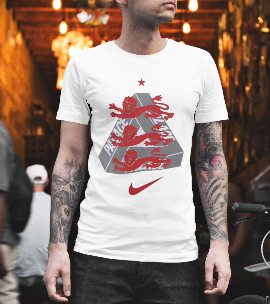 Palace Nike Collaboration With England National Football Team Lions T-Shirt