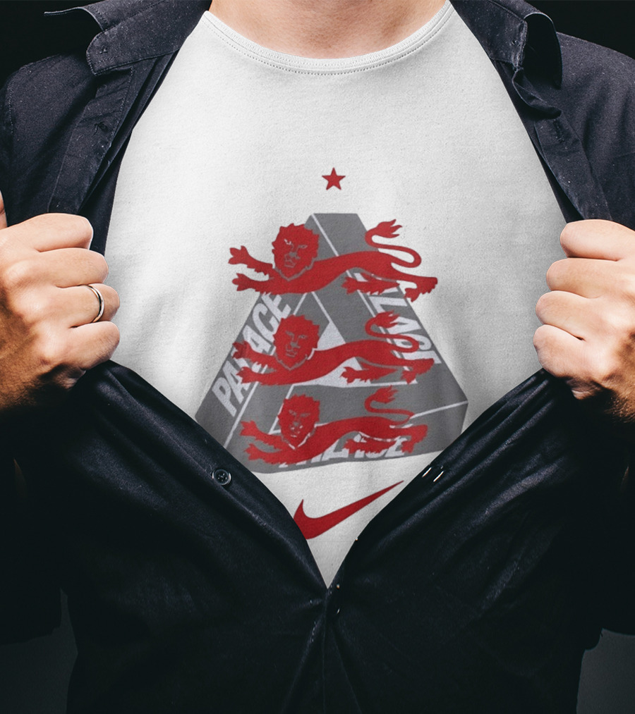Palace Nike Collaboration With England National Football Team Lions T-Shirt