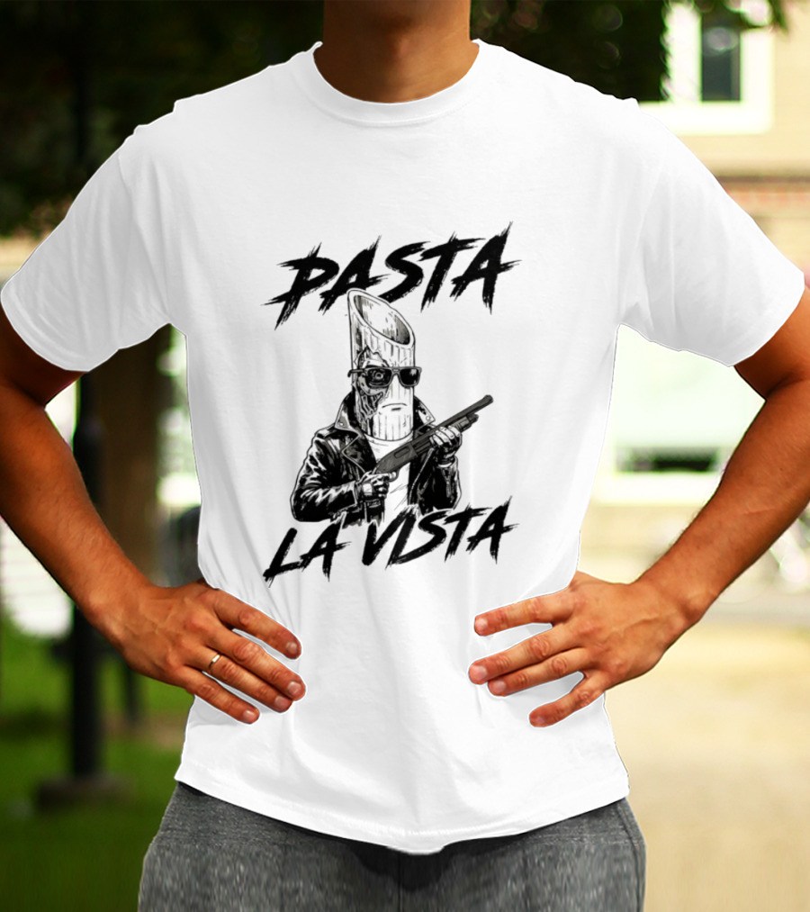 Pasta La Vista Funny Penne Terminator Pun T-Shirt