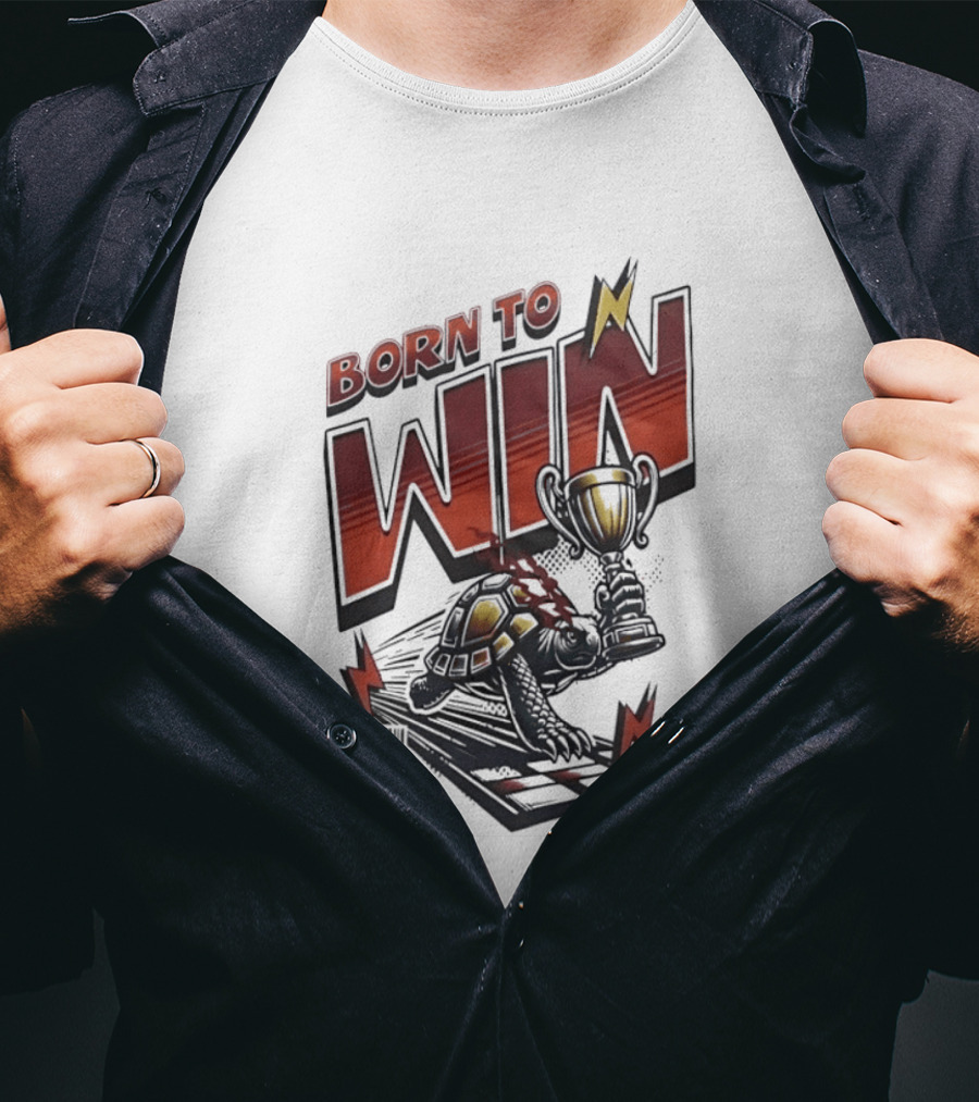 Born To Win Turtle With Trophy Racing T-Shirt
