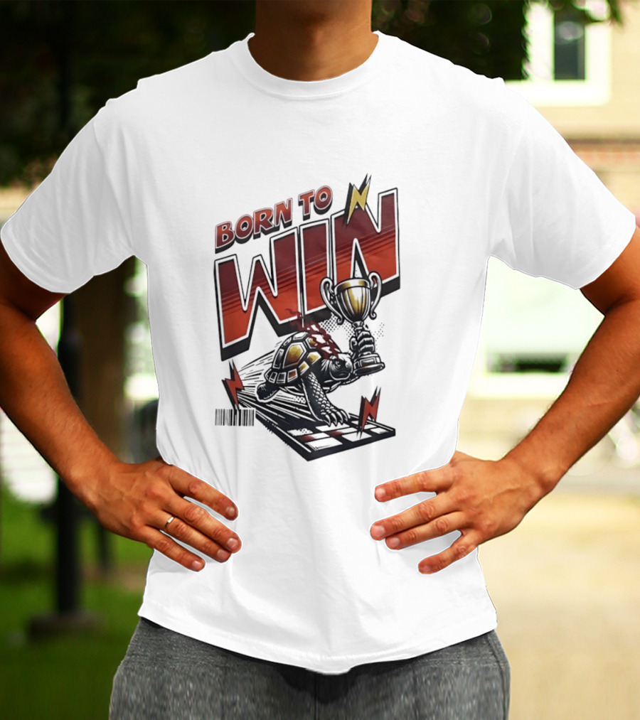 Born To Win Turtle With Trophy Racing T-Shirt