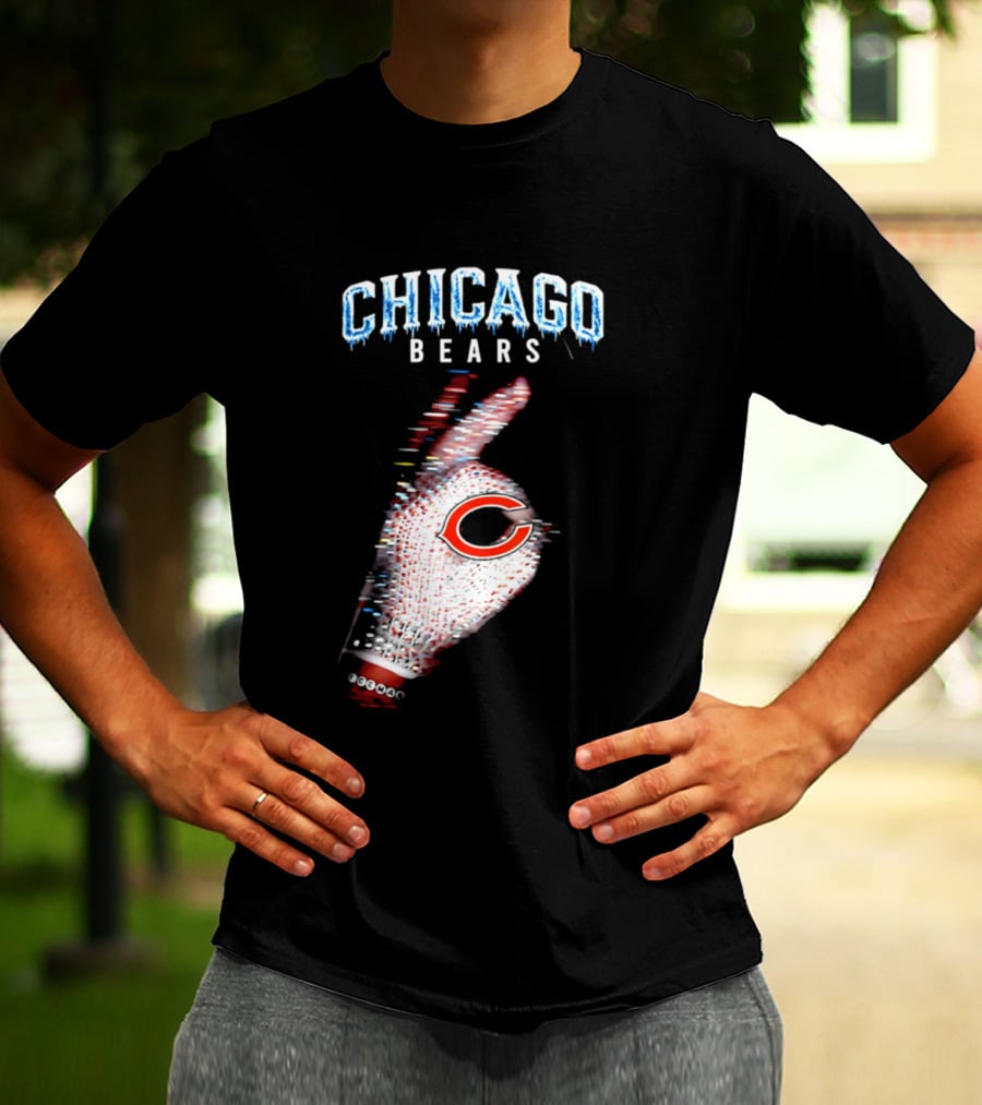 Chicago Bears Iceman 2026 Glitch Effect Football T-Shirt