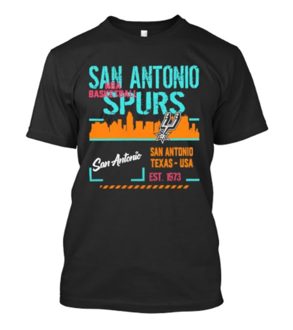 San Antonio Spurs NBA Basketball Skyline 1973 Est. Team Essentials T-Shirt