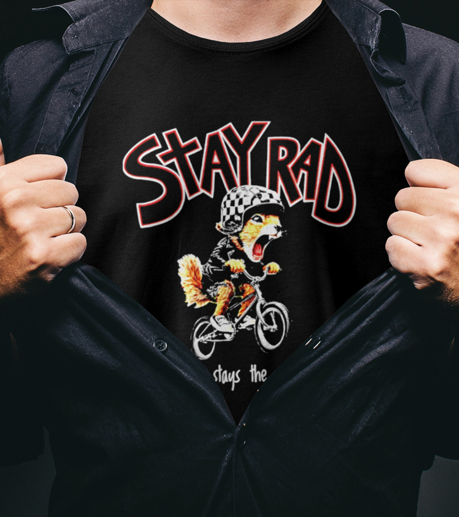 Stay Rad Squirrel Biker Nothing Stays The Same T-Shirt