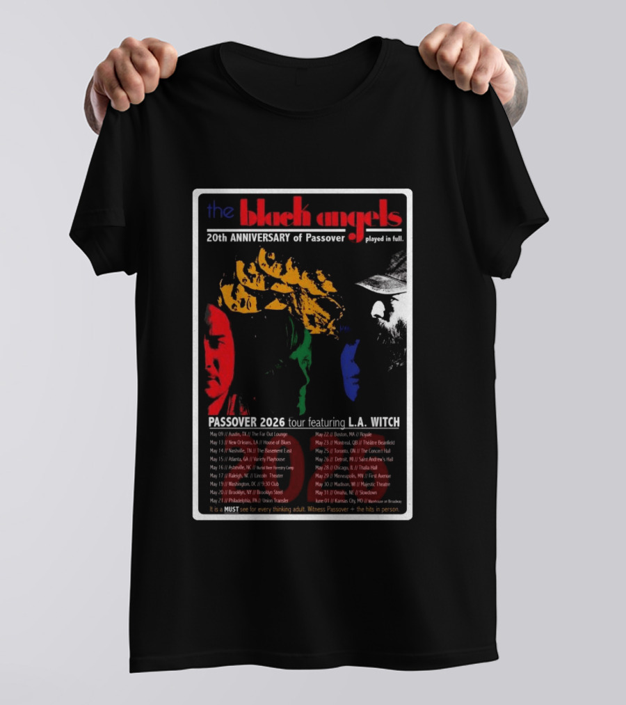 The Black Angels 20th Anniversary Passover 2026 Tour Featuring L.A. Witch T-Shirt