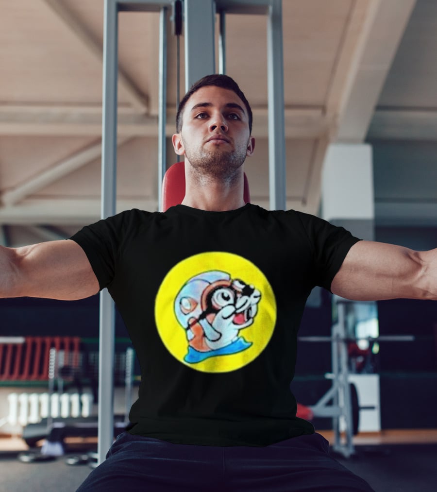 Gloopy Industries The Aquabeaver Cartoon Style Helmet And Water Circle T-Shirt