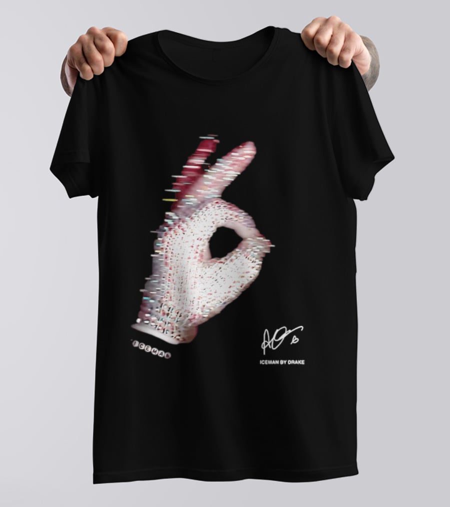 Iceman Hand Gesture By Drake Sign With Rhinestones T-Shirt