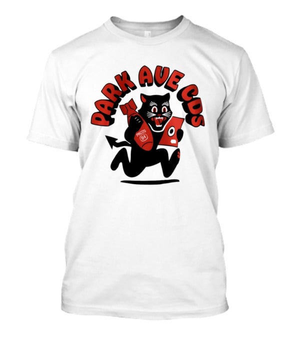 Park Ave CDS Black Cat Holding CD And Bomb T-Shirt
