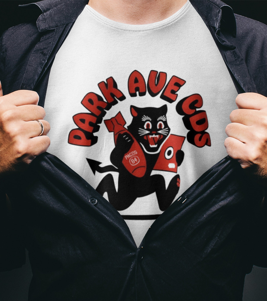 Park Ave CDS Black Cat Holding CD And Bomb T-Shirt