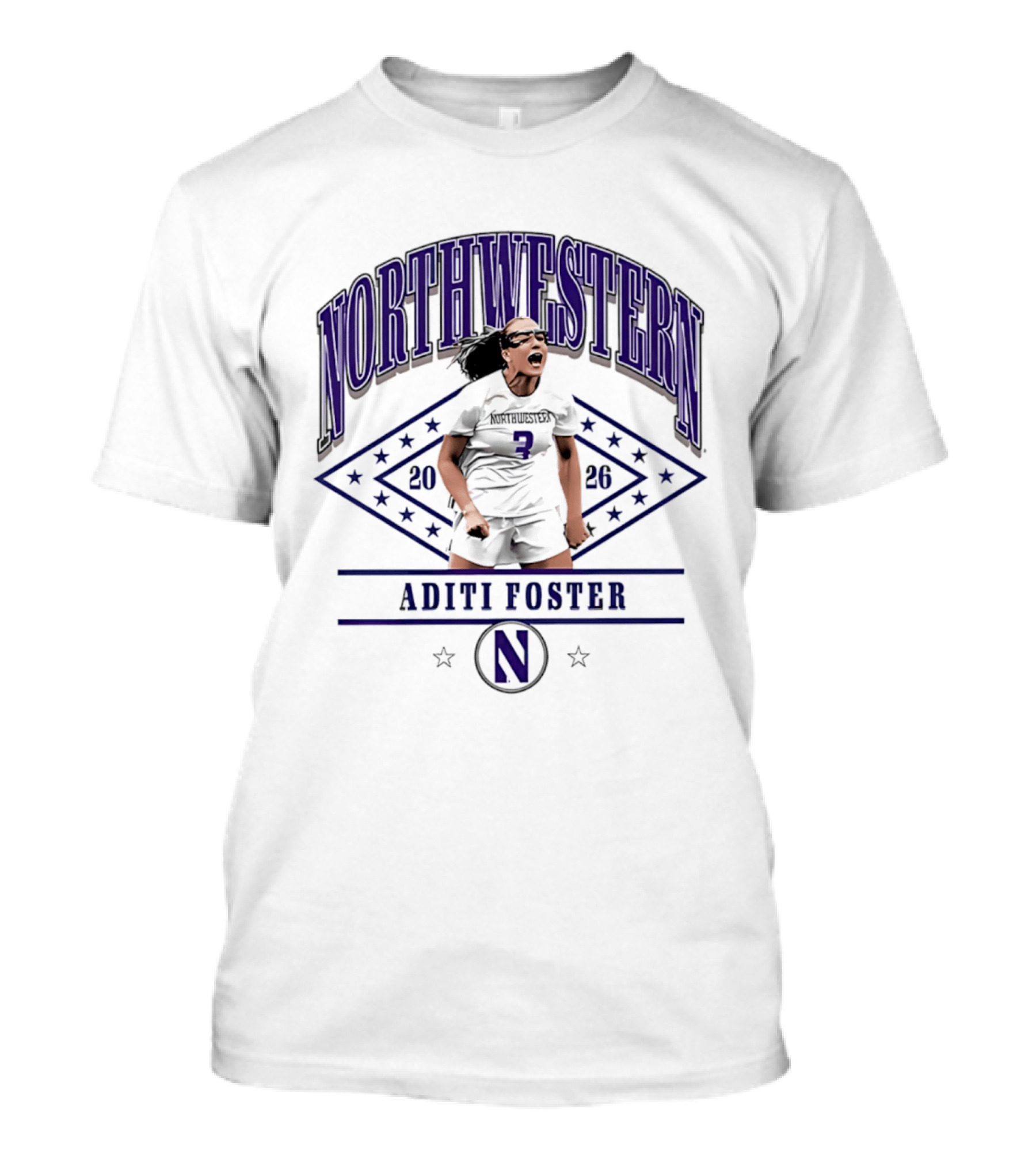 Northwestern 2026 Aditi Foster Women's Lacrosse T-Shirt