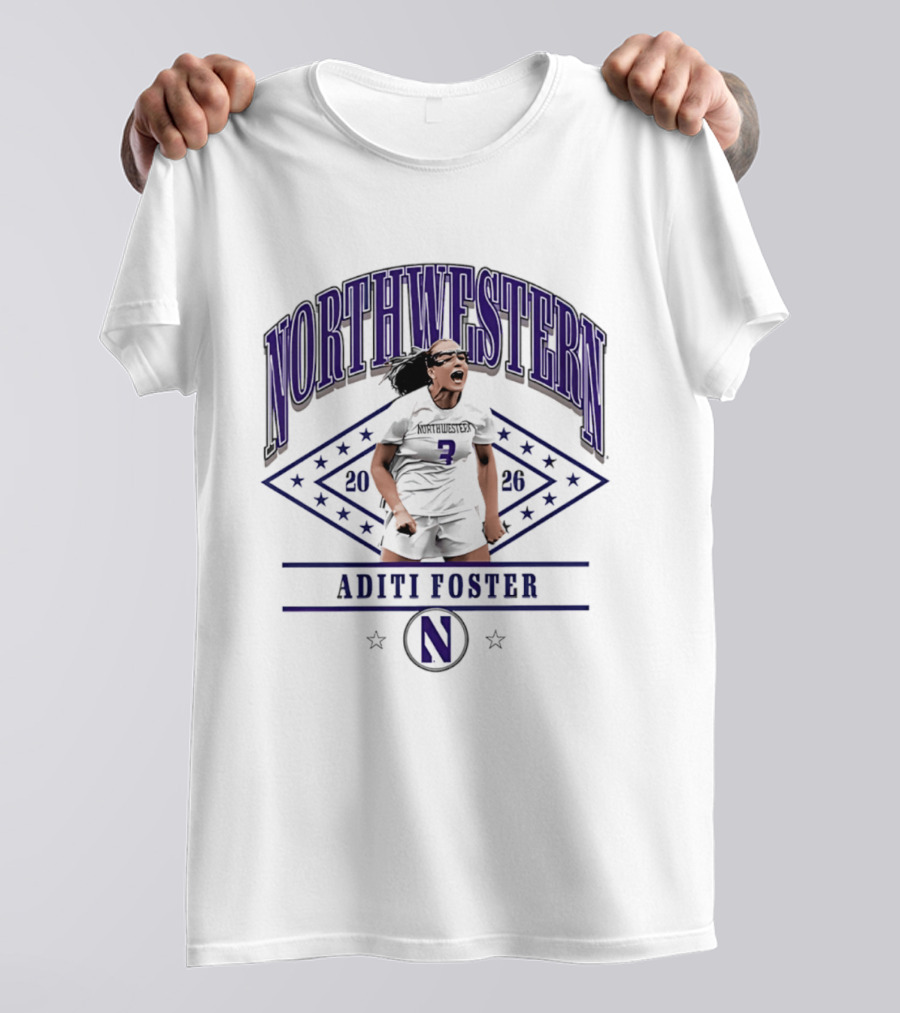 Northwestern 2026 Aditi Foster Women's Lacrosse T-Shirt