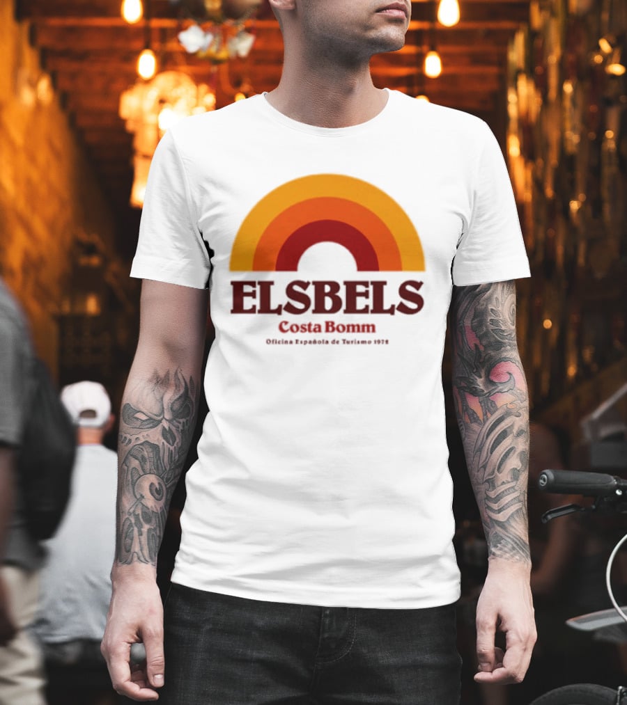 Elsbels Costa Bomm Oficina Española De Turismo 1978 Retro Rainbow T-Shirt
