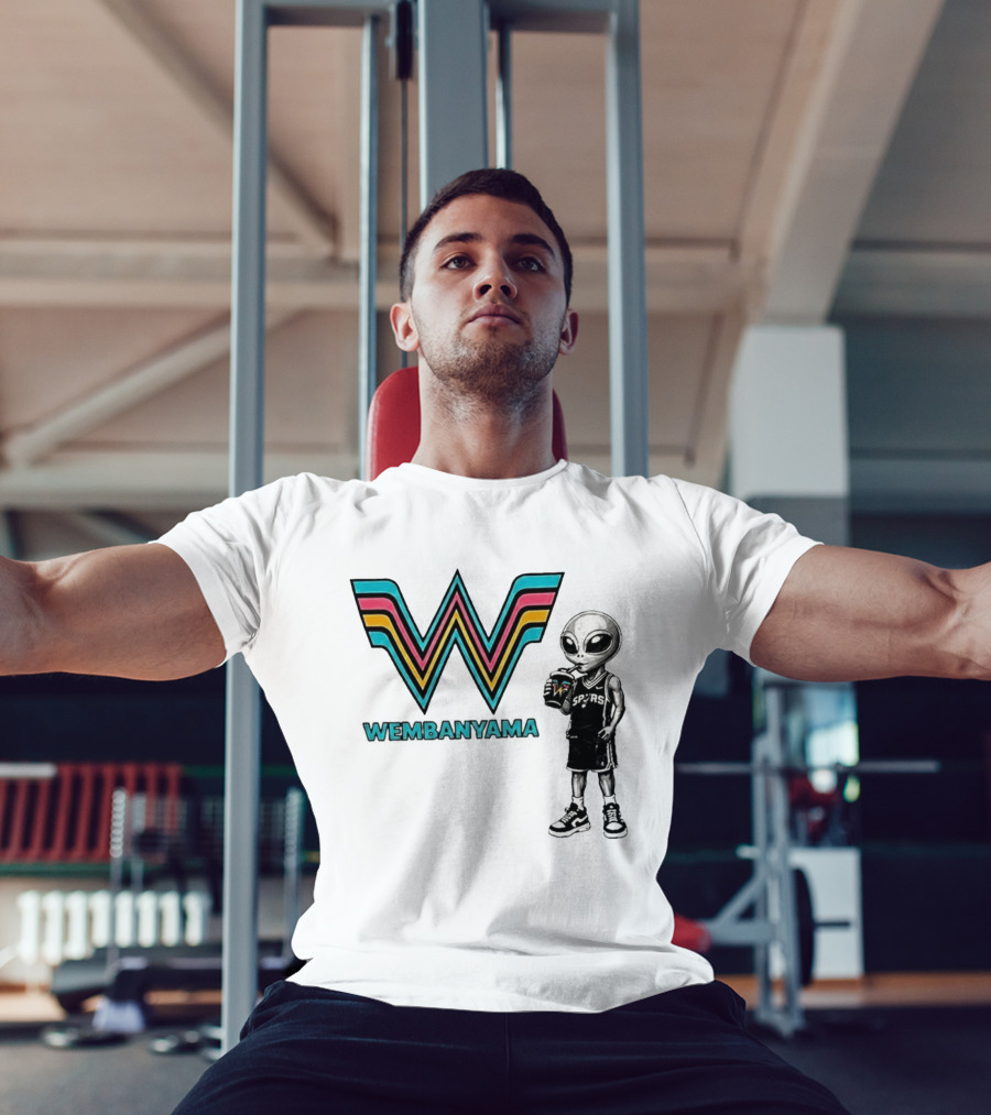 San Antonio Spurs Wembanyama Alien Drinking Spurs T-Shirt