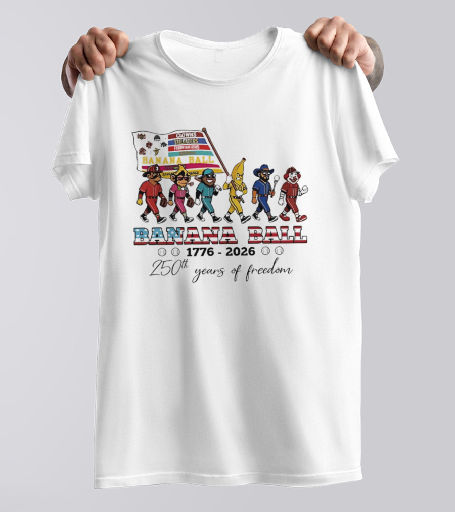 Savannah Bananas Baseball Banana Ball Parade 1776 2026 Celebrating 250th Years Of Freedom T-Shirt