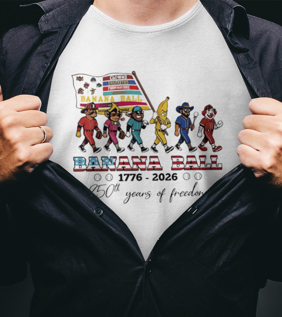 Savannah Bananas Baseball Banana Ball Parade 1776 2026 Celebrating 250th Years Of Freedom T-Shirt