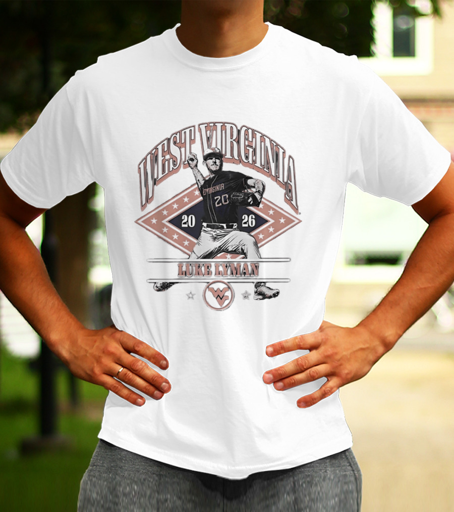 West Virginia Mountaineers Luke Lyman 2026 Baseball Player 20 T-Shirt
