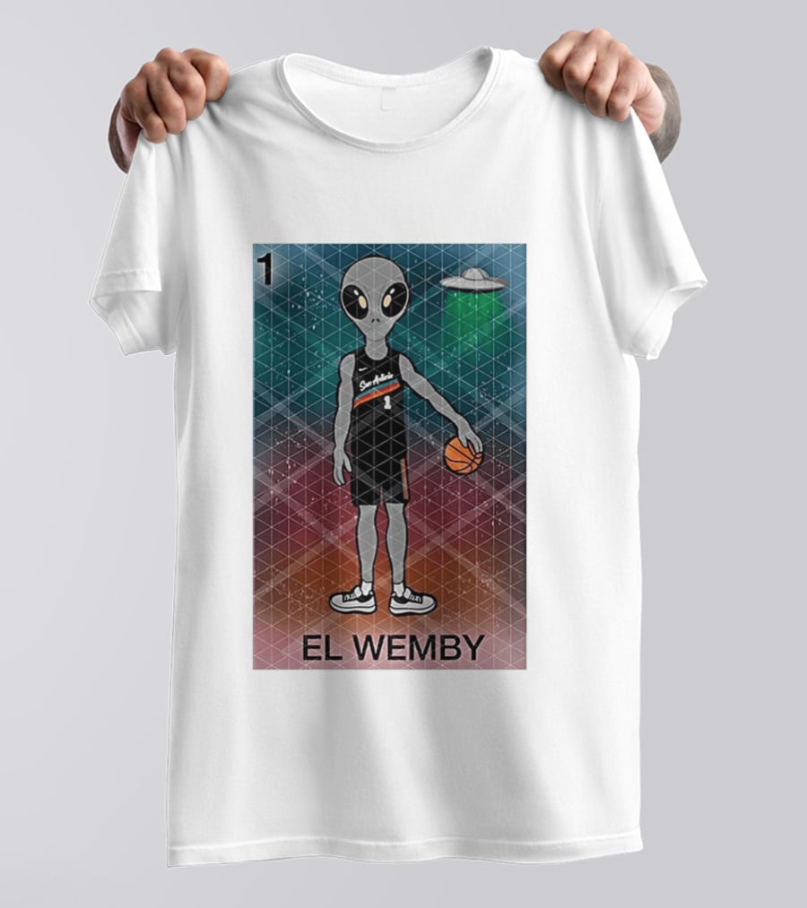 El Wemby San Antonio Spurs Alien UFO Basketball Victor Wembanyama 2026 T-Shirt