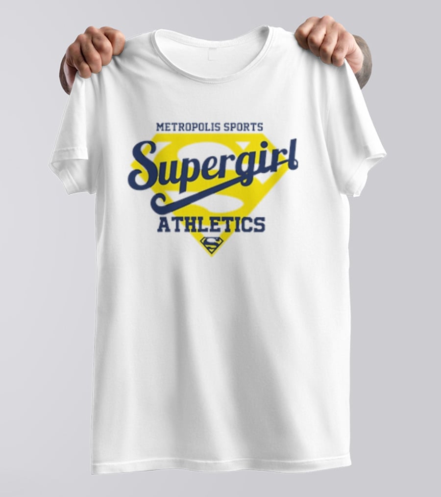 Supergirl Athletics Metropolis Sports Iconic Yellow Shield T-Shirt
